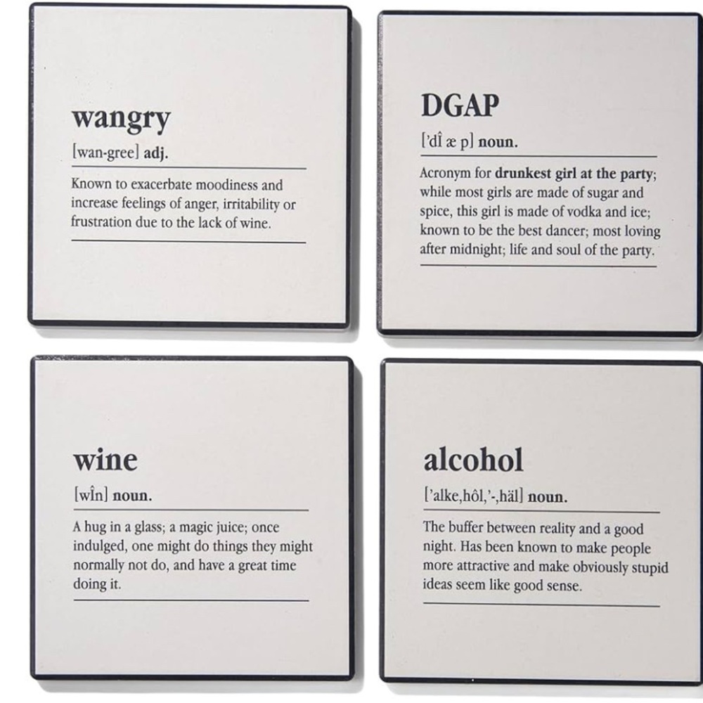 Set of 4 Humorous Coasters
